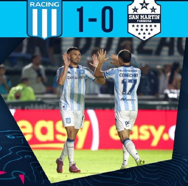 COPA ARGENTINA: RACING CON MARAVILLA MARTINEZ SELLO EL PASE DE FASE 