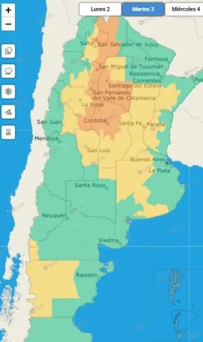 Hay alerta naranja por tormentas para este martes 3 de marzo: las provincias afectadas