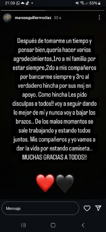 CLUB ATLETICO COLÓN: INCREIBLE MARCOS DIAZ SE DEDICA A HACERSE LA VICTIMA EN REDES SOCIALES