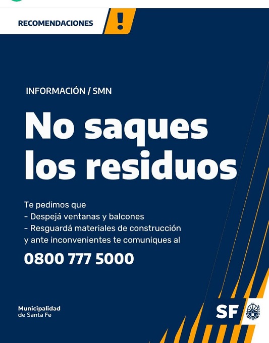 ALERTA NARANJA PARA ESTE S&Aacute;BADO DE MADRUGADA EN SANTA FE 