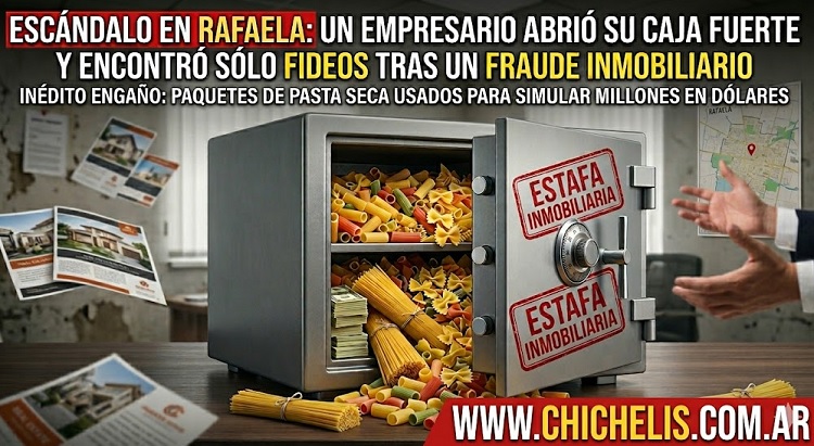 Empresario denuncia fraude inmobiliario y una caja fuerte llena de fideos