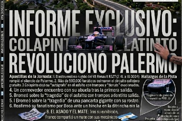 COLAPINTO REVOLUCION&Oacute; PALERMO: UN RUGIDO QUE SE SINTI&Oacute; COMO UN GOL DE MESSI