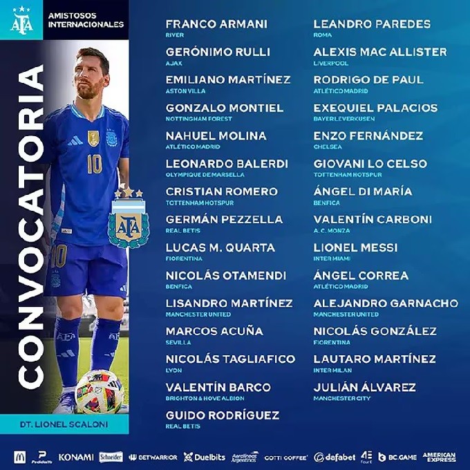 Scaloni dio la lista para los amistosos que jugará la selección argentina antes de la Copa América