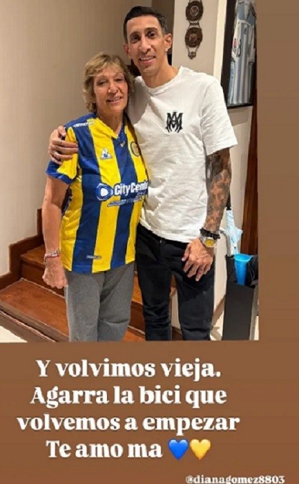 Ángel Di María con su mamá en su regreso a Central: Agarrá la bici que volvemos a empezar