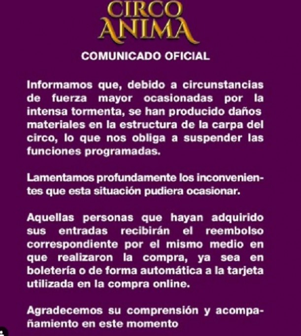 EL VIENTO Y LA LLUVIA DESTROZARON EL CIRCO DE FLAVIO MENDOZA EN SANTA FE