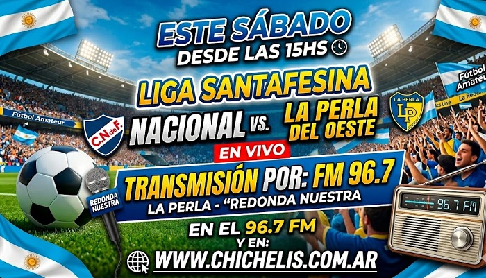 LIGA SANTAFESINA DE FUTBOL: TRANSMITIMOS POR RADIO GOL, HOLA PUNTERO LA PERLA VISITANDO A NACIONAL 