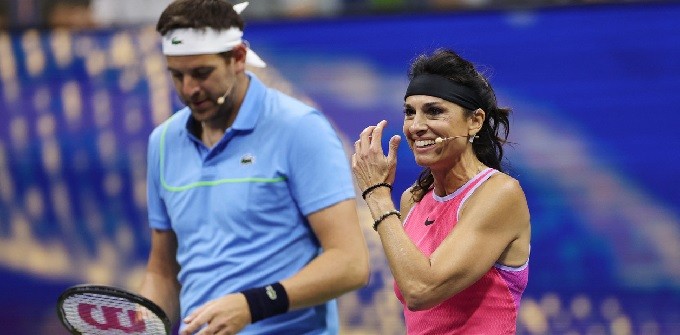 Y UN DÍA VOLVIO LA MAGIA SE JUNTARON GABY SABATINI Y DEL POTRO EN EL USOPEN 