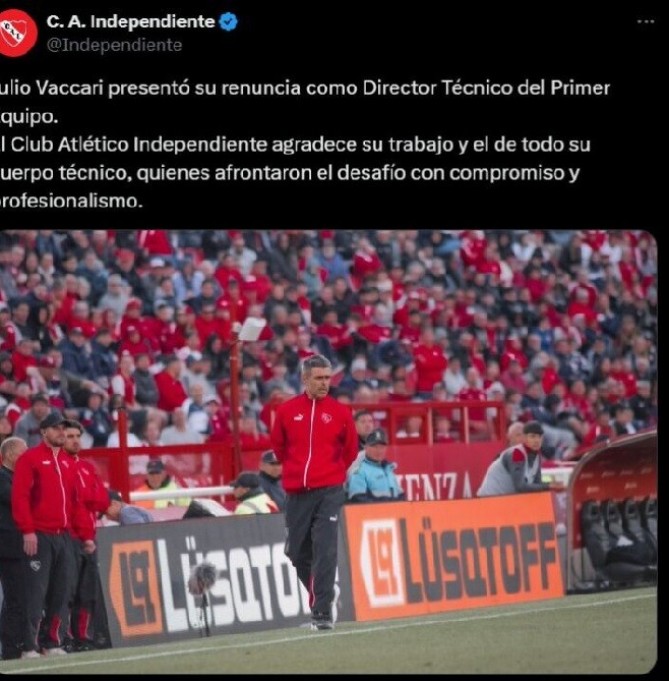 Independiente cayó ante banfield y echaron a Vaccari