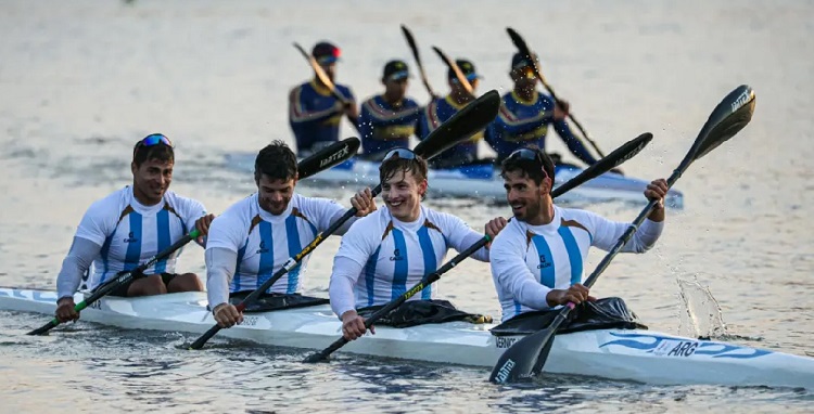 Canotaje de velocidad: Rubén Rézola fue oro en Santa Fe junto al K4 argentino