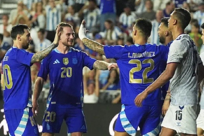 Argentina arrolla 6-0 a Puerto Rico en Miami en la vuelta de Messi, era obvio