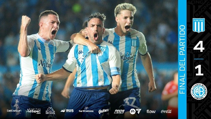 Racing goleó a Belgrano y enfrentará a Rosario Central en cuartos de final de la Copa de la Liga