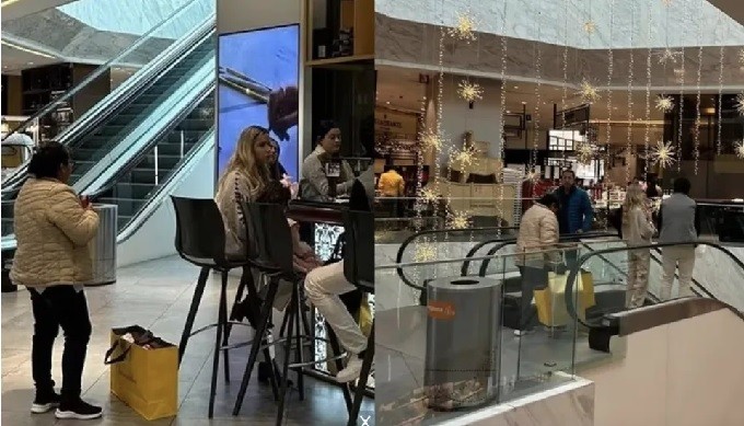 ¿Discriminación? Familia lleva a empleada doméstica a centro comercial y la dejan de pie mientras comen